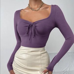 ribbed long sleeve top